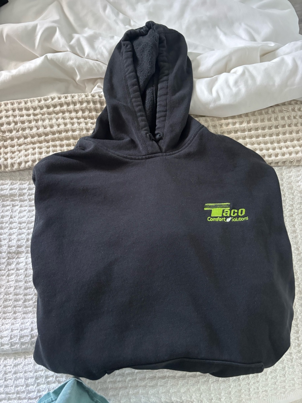 Black Hoodie with Neon Green Logo